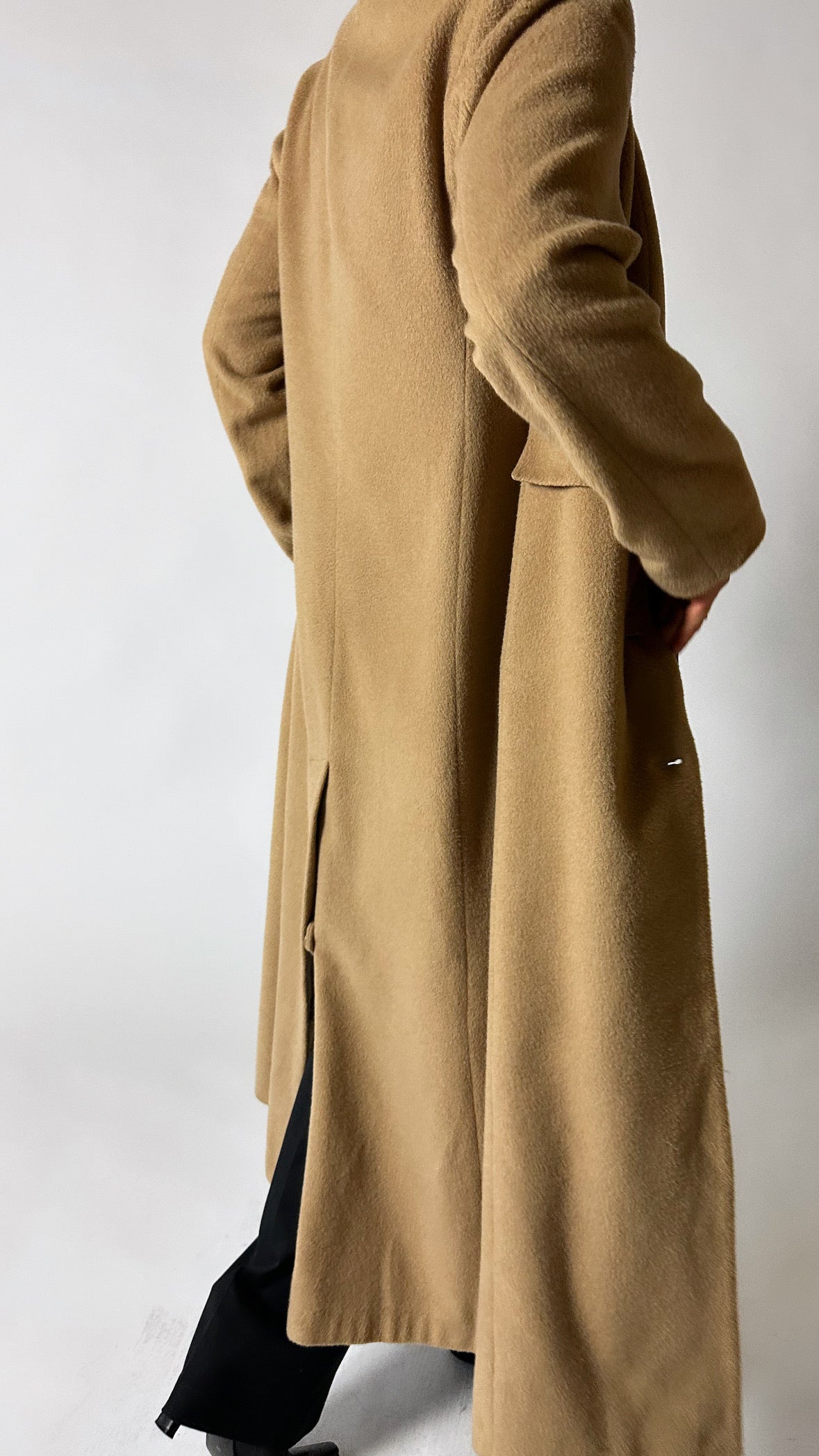 Maxi slim wool coat | Camel