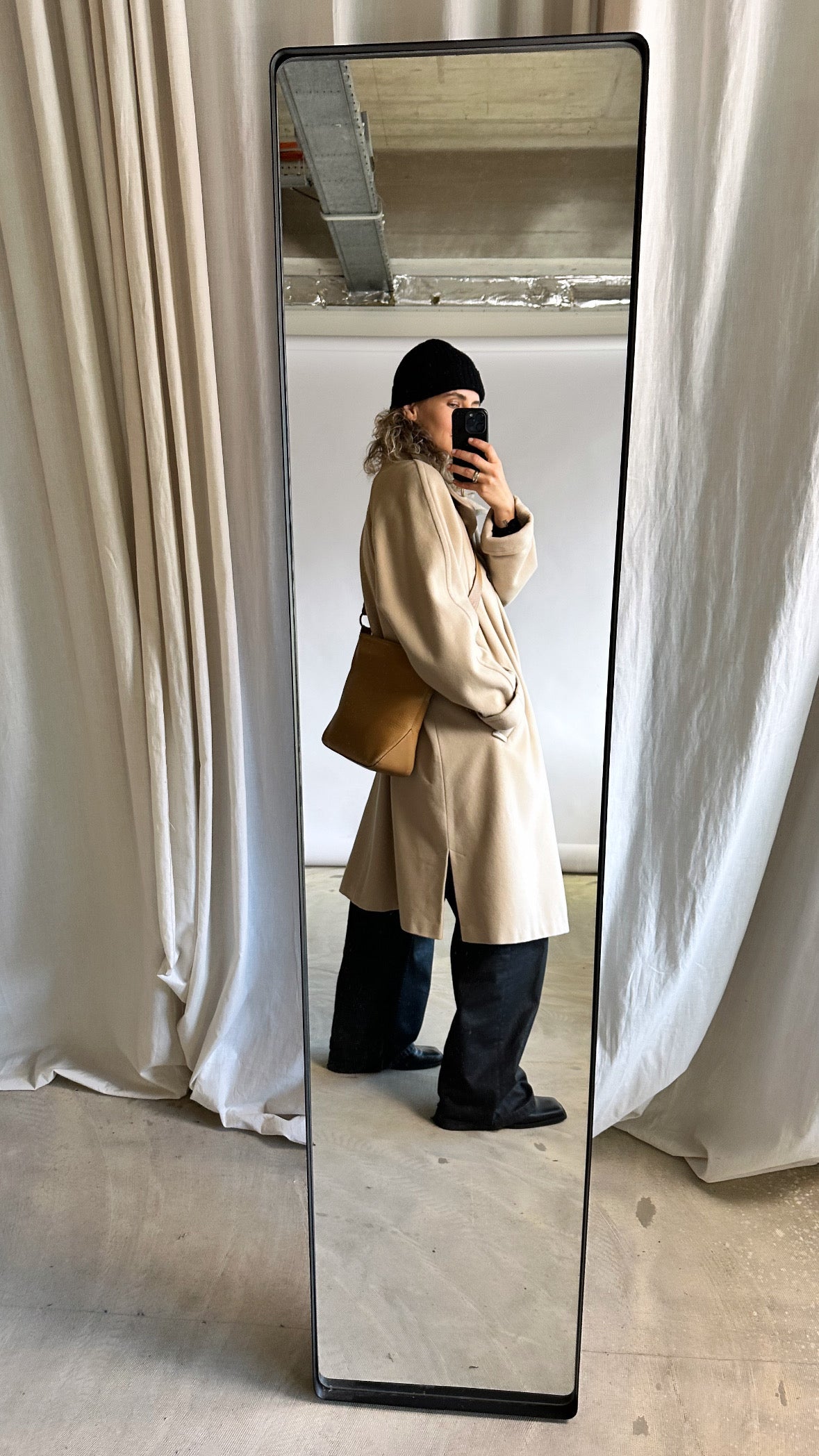 Long wool coat | Soft ecru