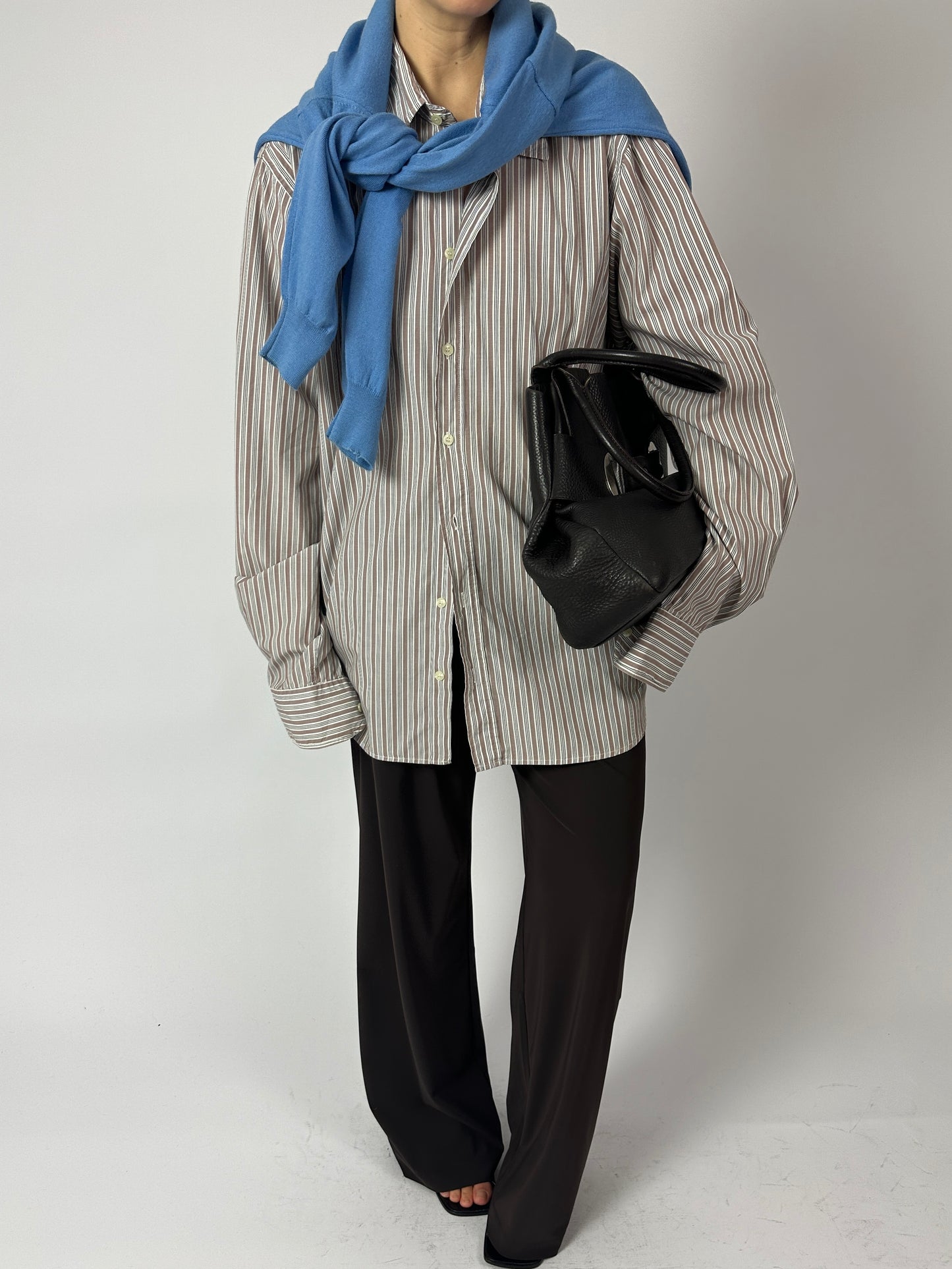 Wool blend v-neck sweater | Light Blue