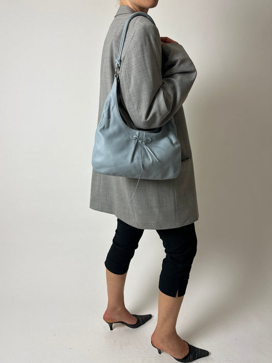 Leather shoulder bag | Ice blue