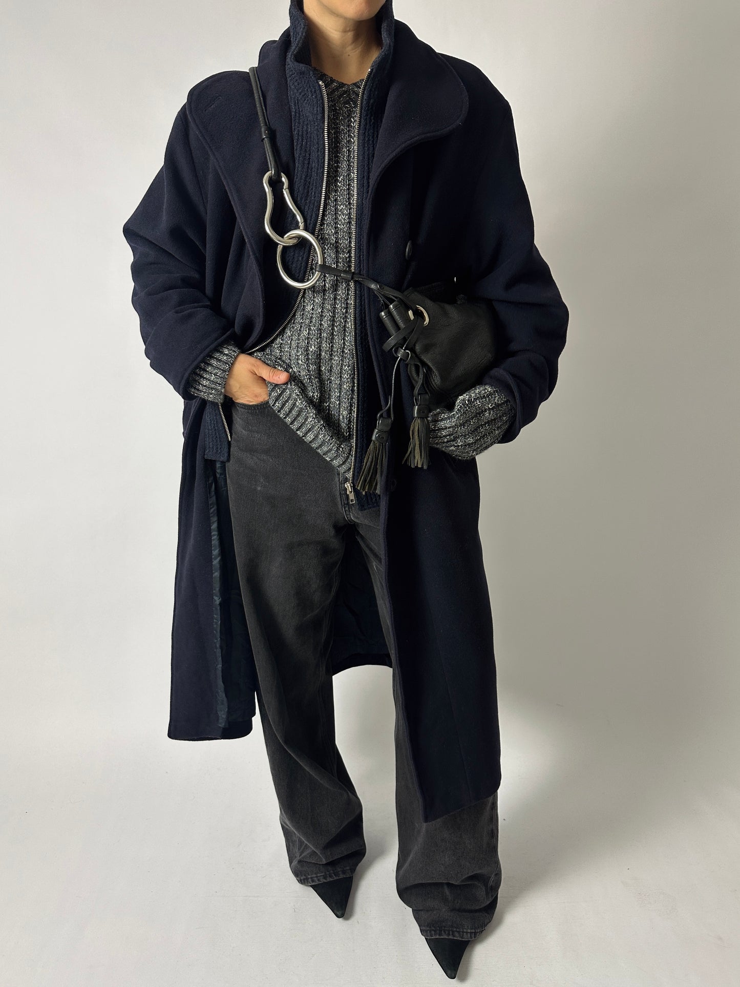 Long wool coat | Dark blue