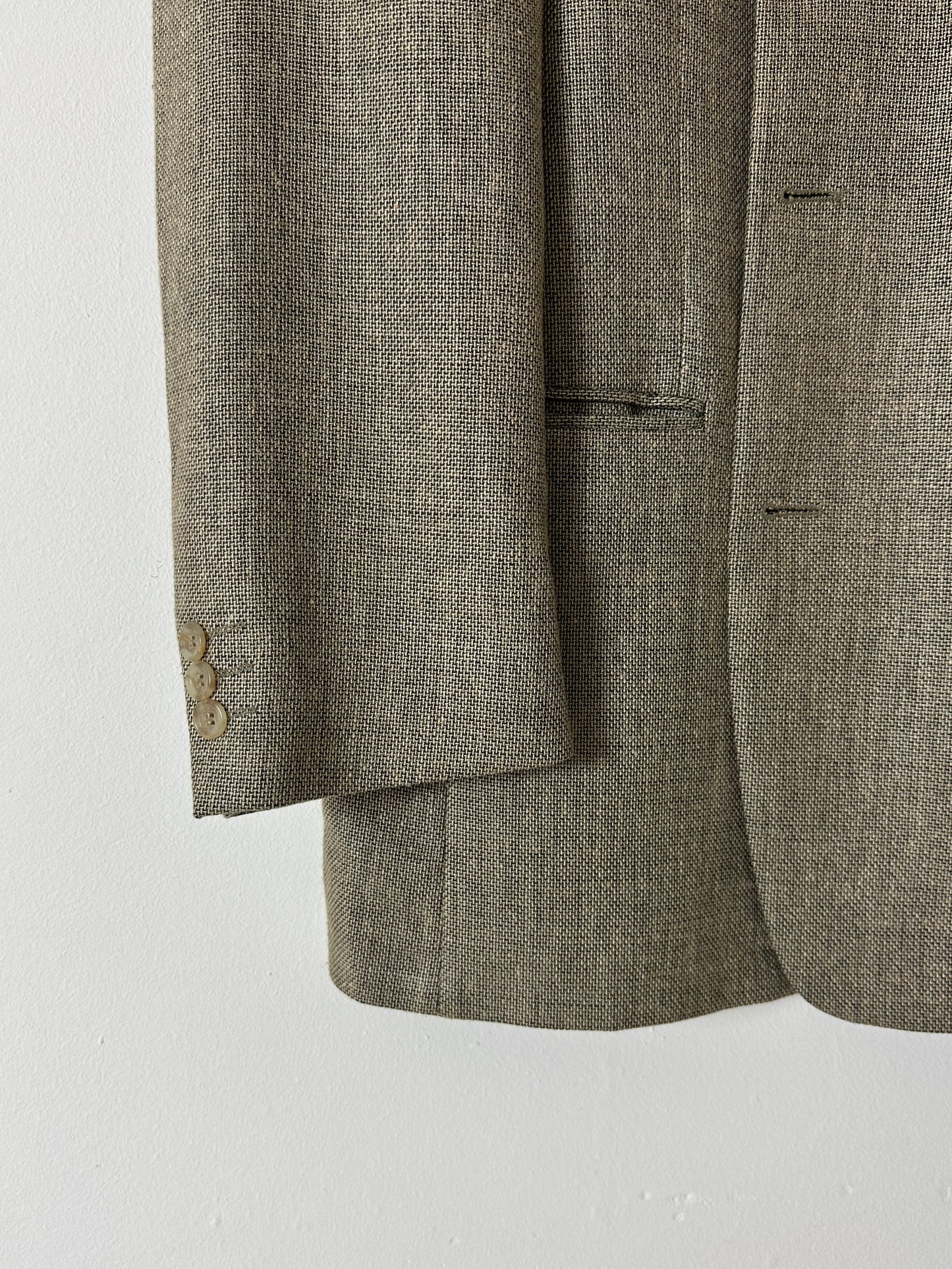 Oversized woven blazer | Beige / black