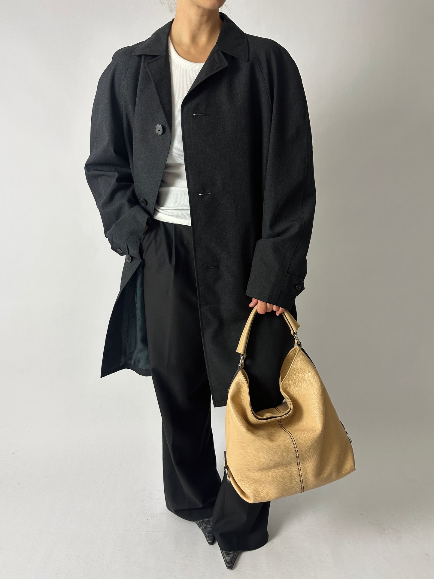 Wool blend Mac coat | Dark grey