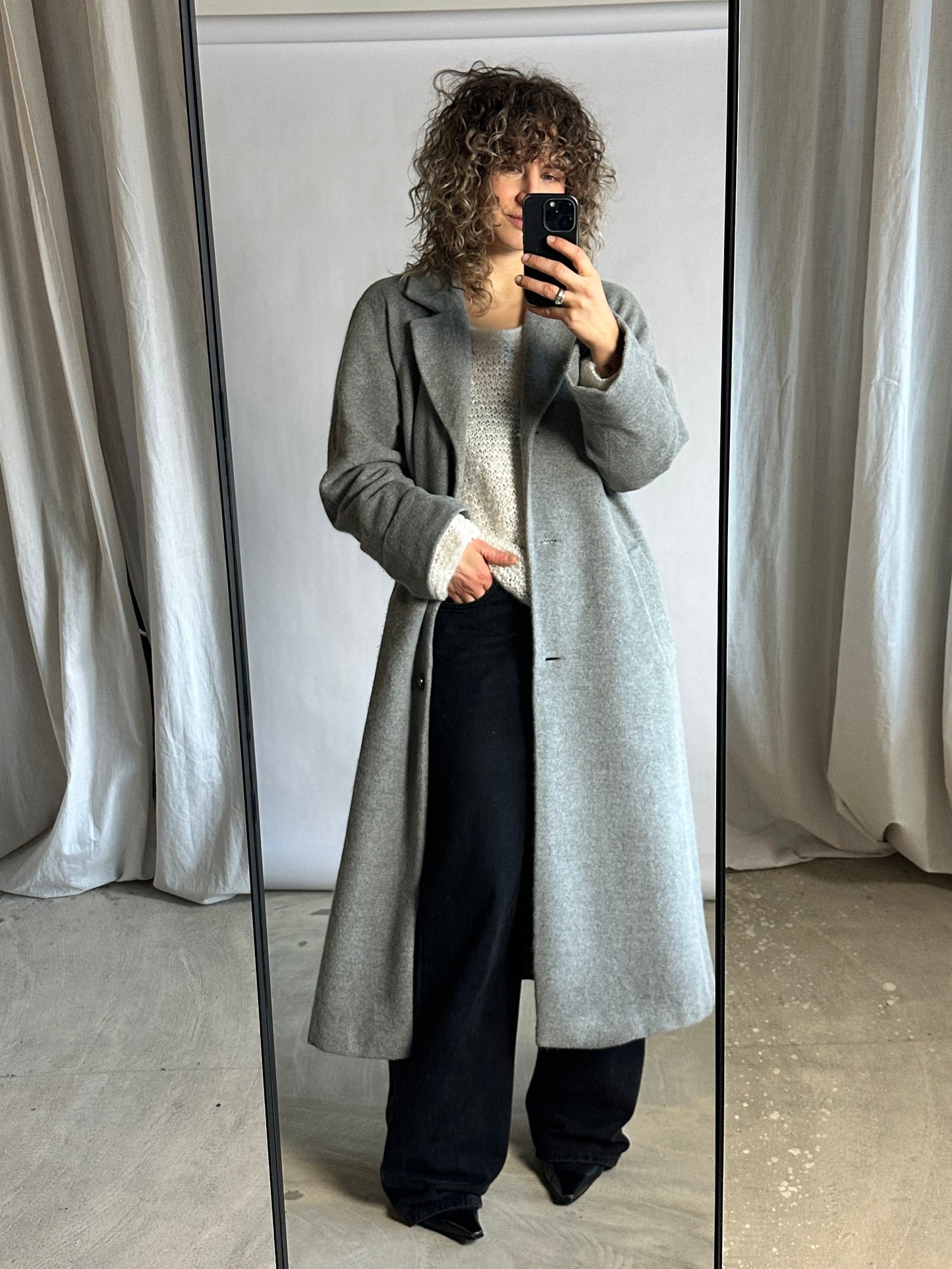 Long wool coat | Grey