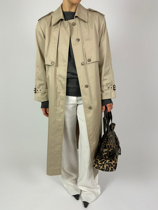 Long trench coat | Soft beige