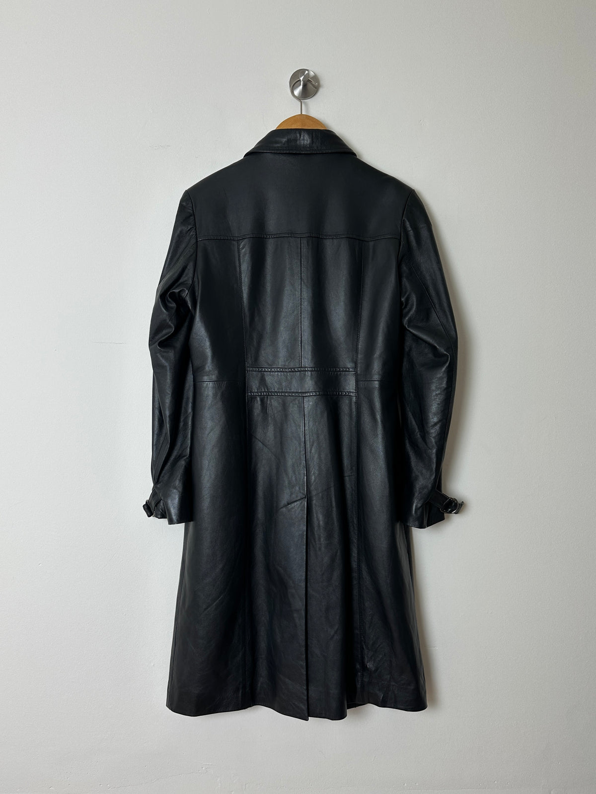 Long leather coat | Black
