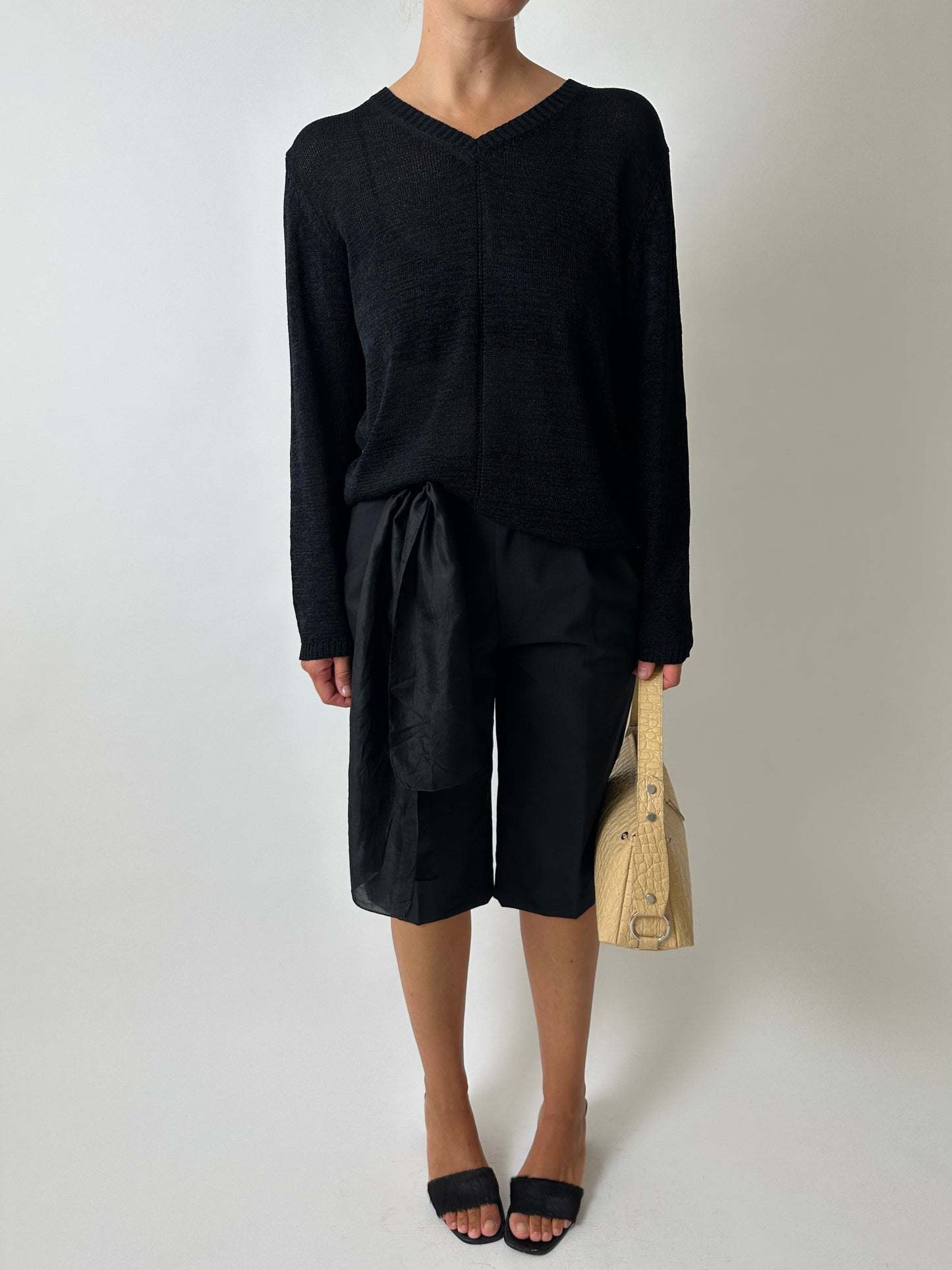 Silk sheer scarf | Black