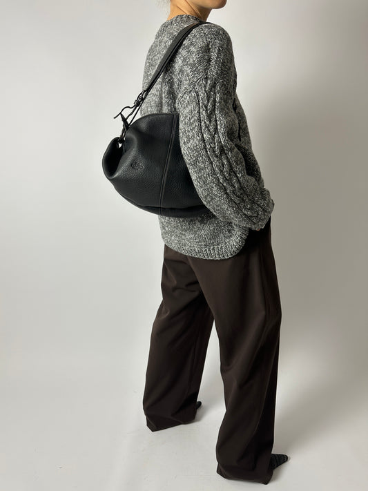 Leather shoulder bag | Black