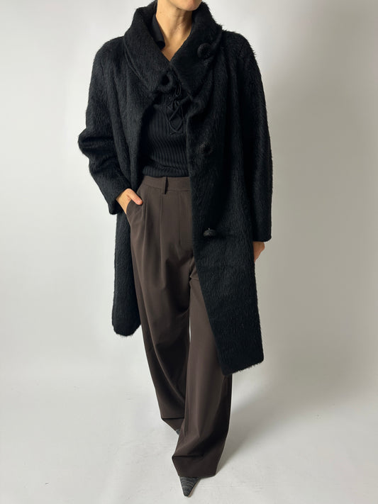 60s Mohair coat | Black