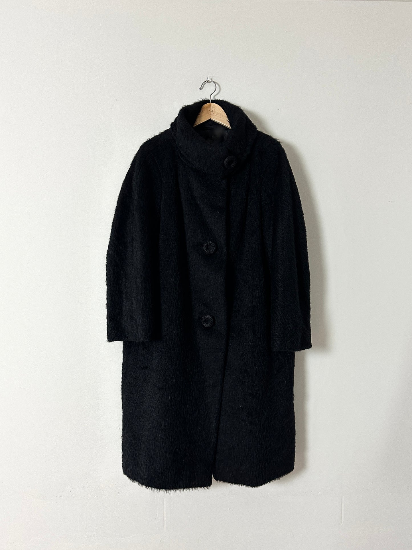 60s Mohair coat | Black