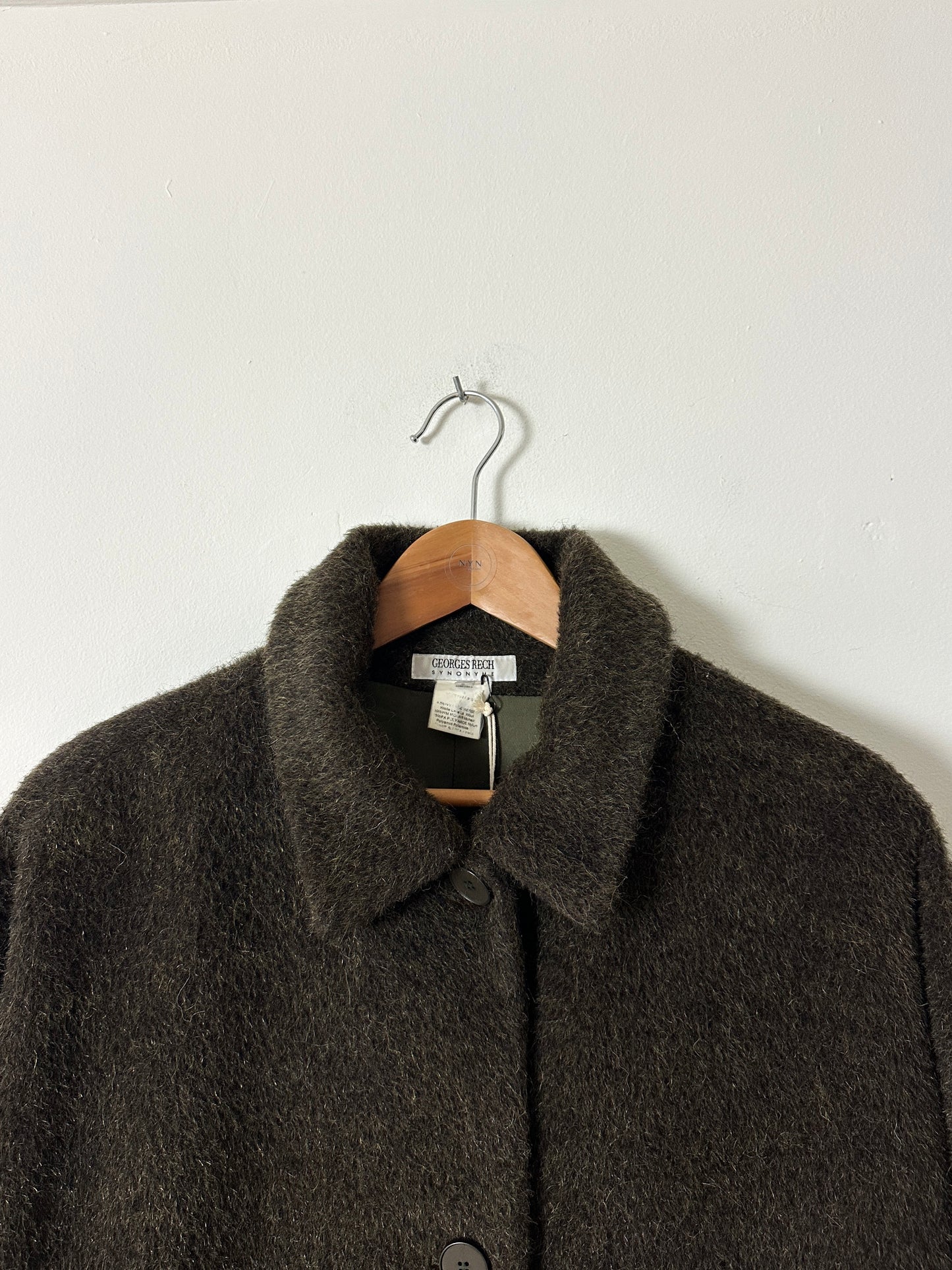Wool mohair coat | Dark green