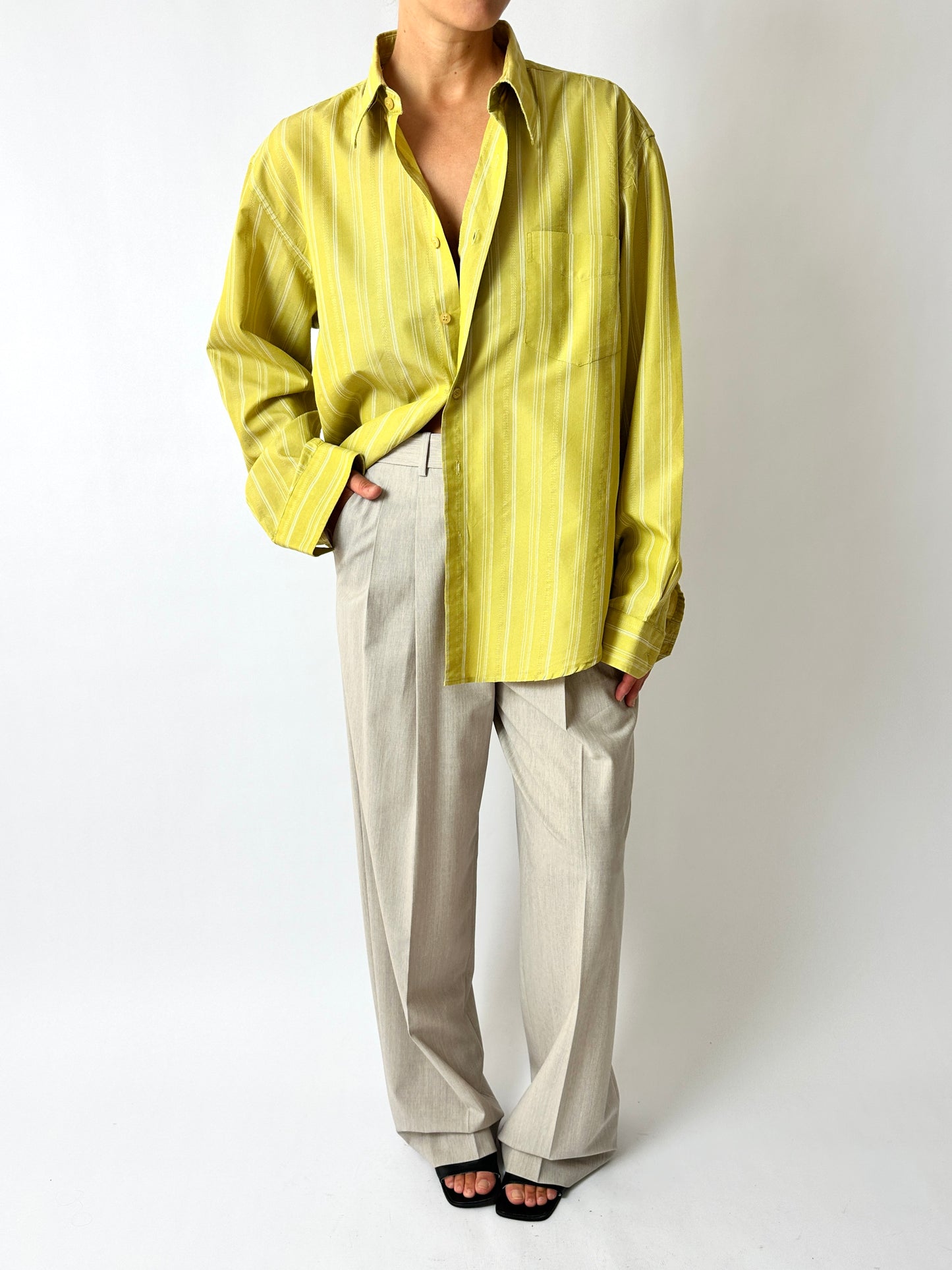 Striped shirt | Citrus / White