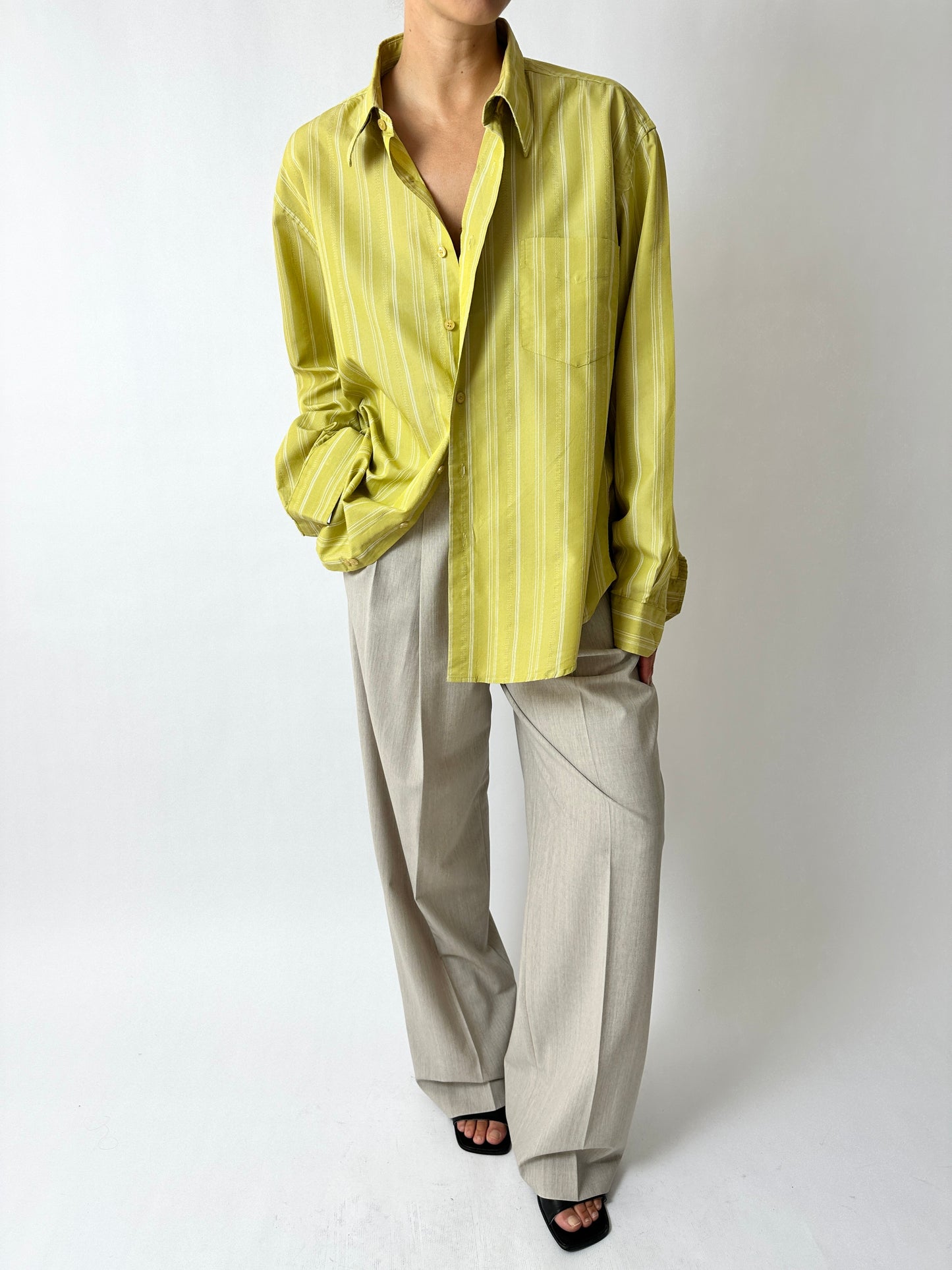 Striped shirt | Citrus / White