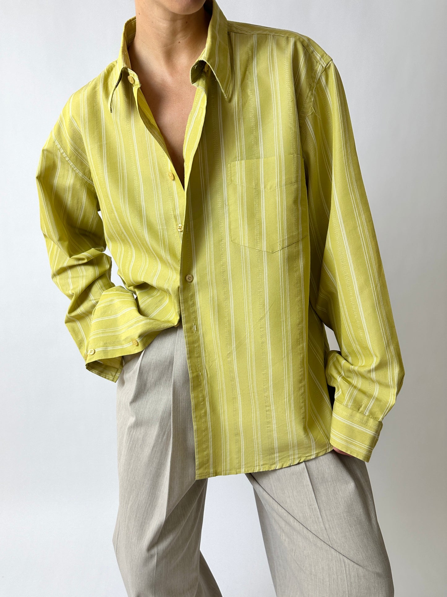 Striped shirt | Citrus / White