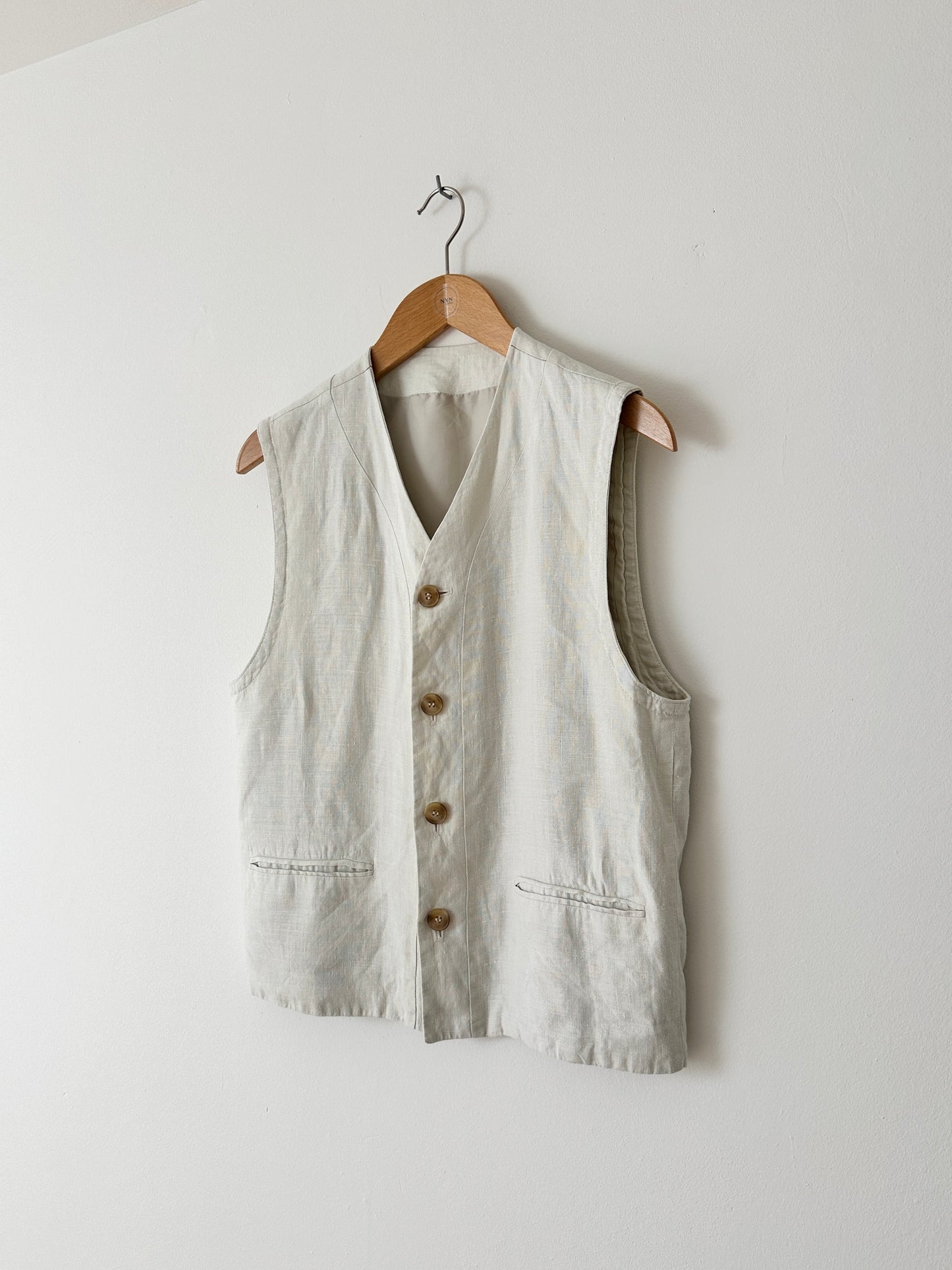 Linen vest | Stone
