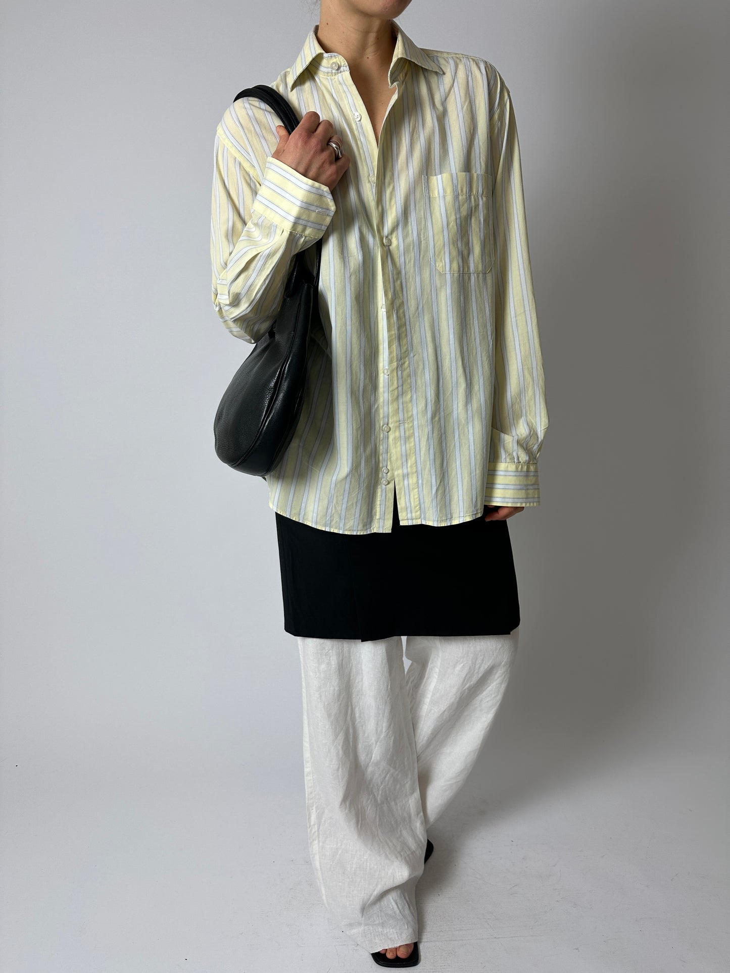 Relaxed striped shirt | Butter / Blue