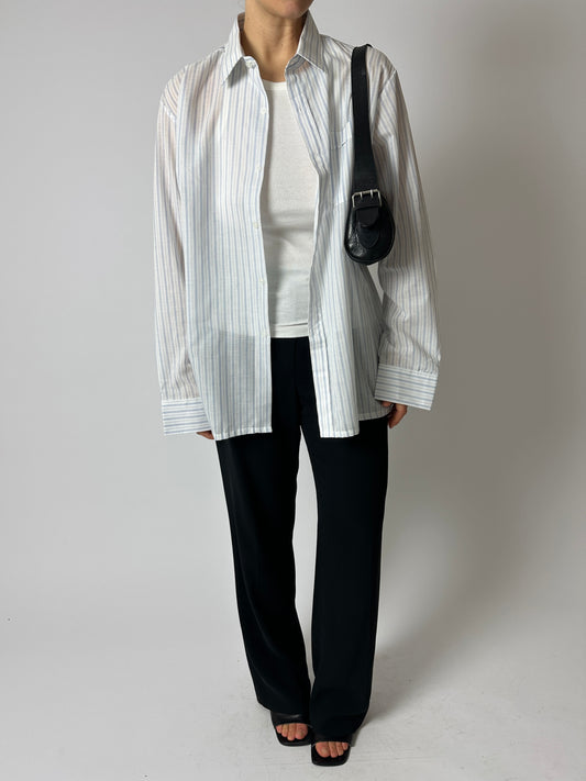 Relaxed striped shirt | White / Blue