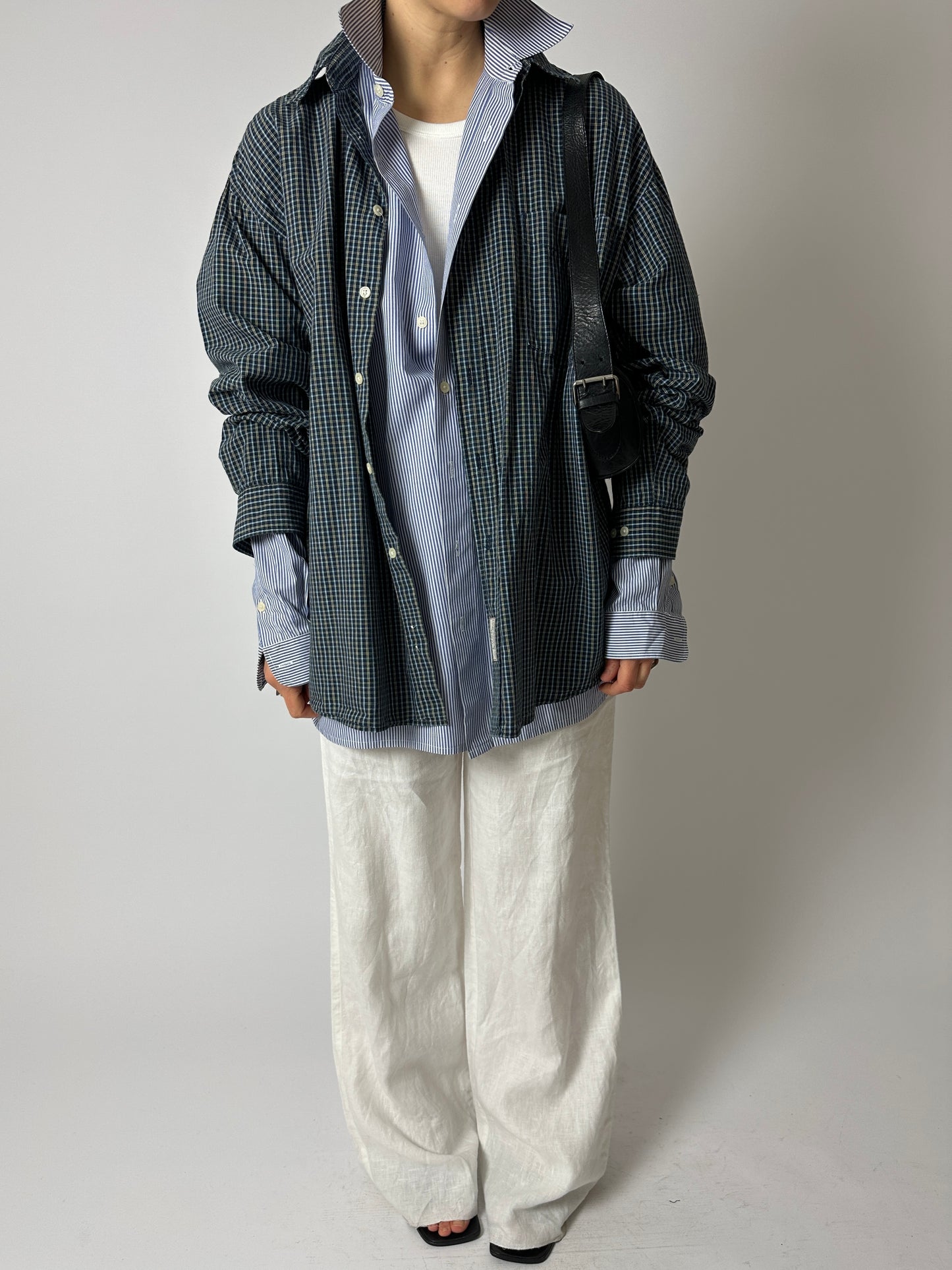 Mini checkered shirt | Blue / beige