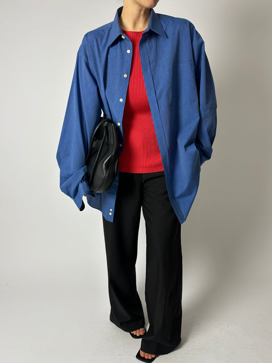 Silk rib top | Soft red
