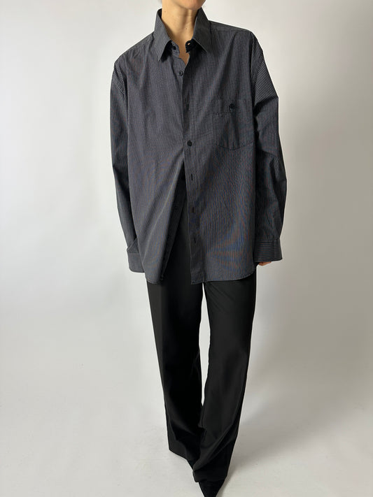 Relaxed striped shirt | Black / White