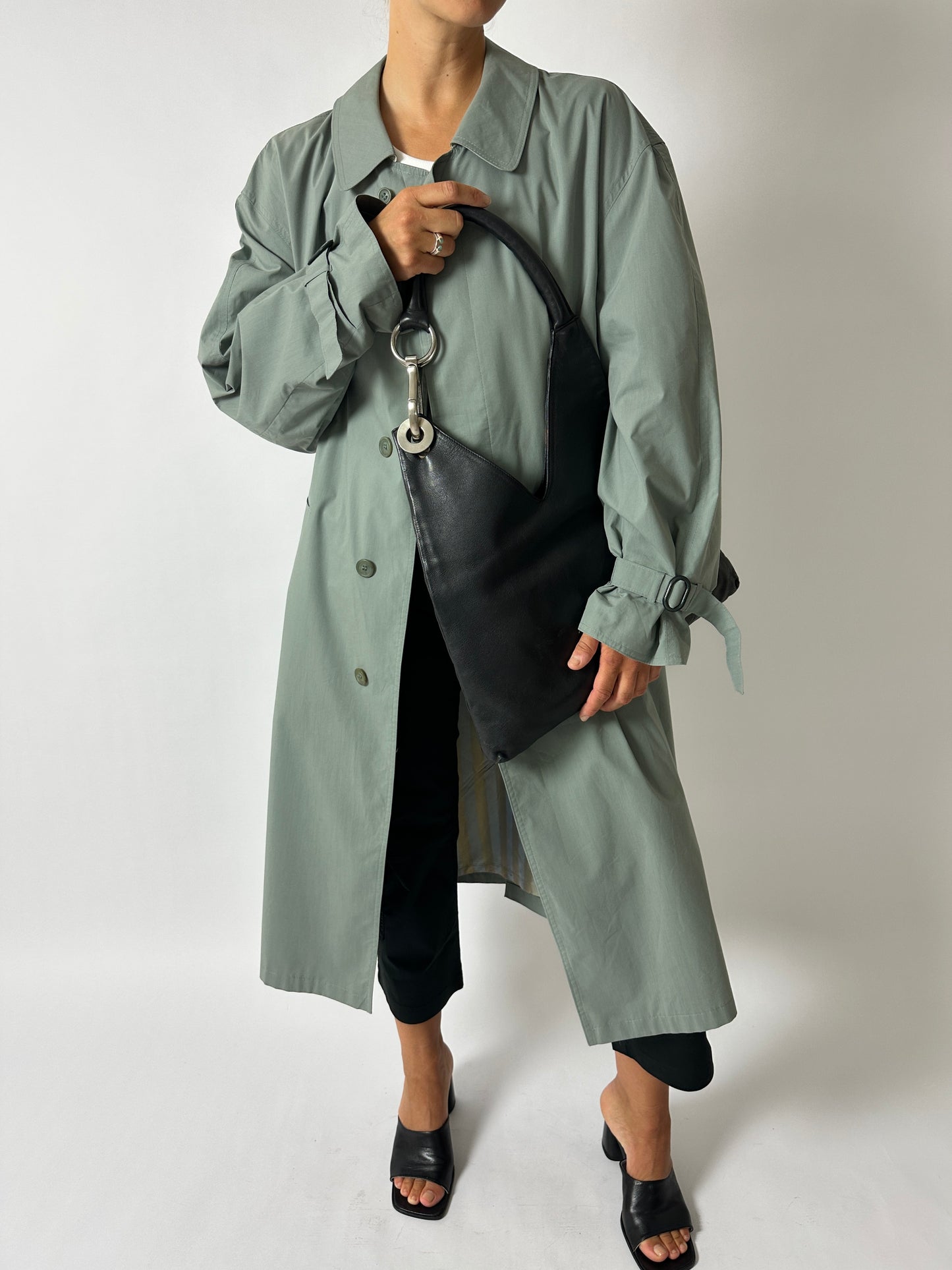 Long trench coat | Soft green