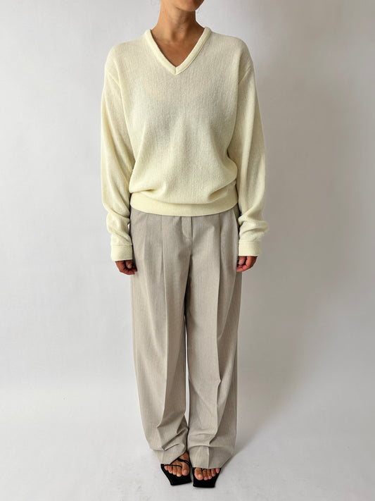 Wool knitted sweater | Soft butter
