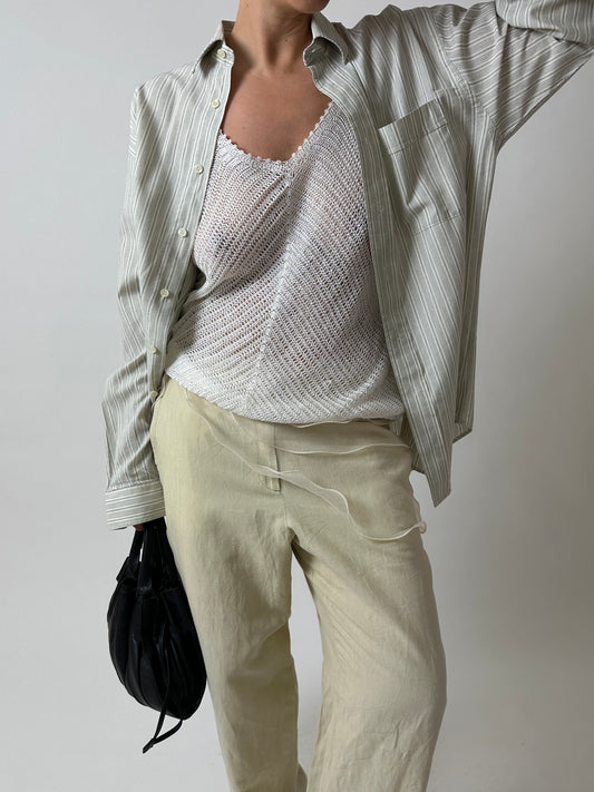 Striped shirt | Off white / Grey