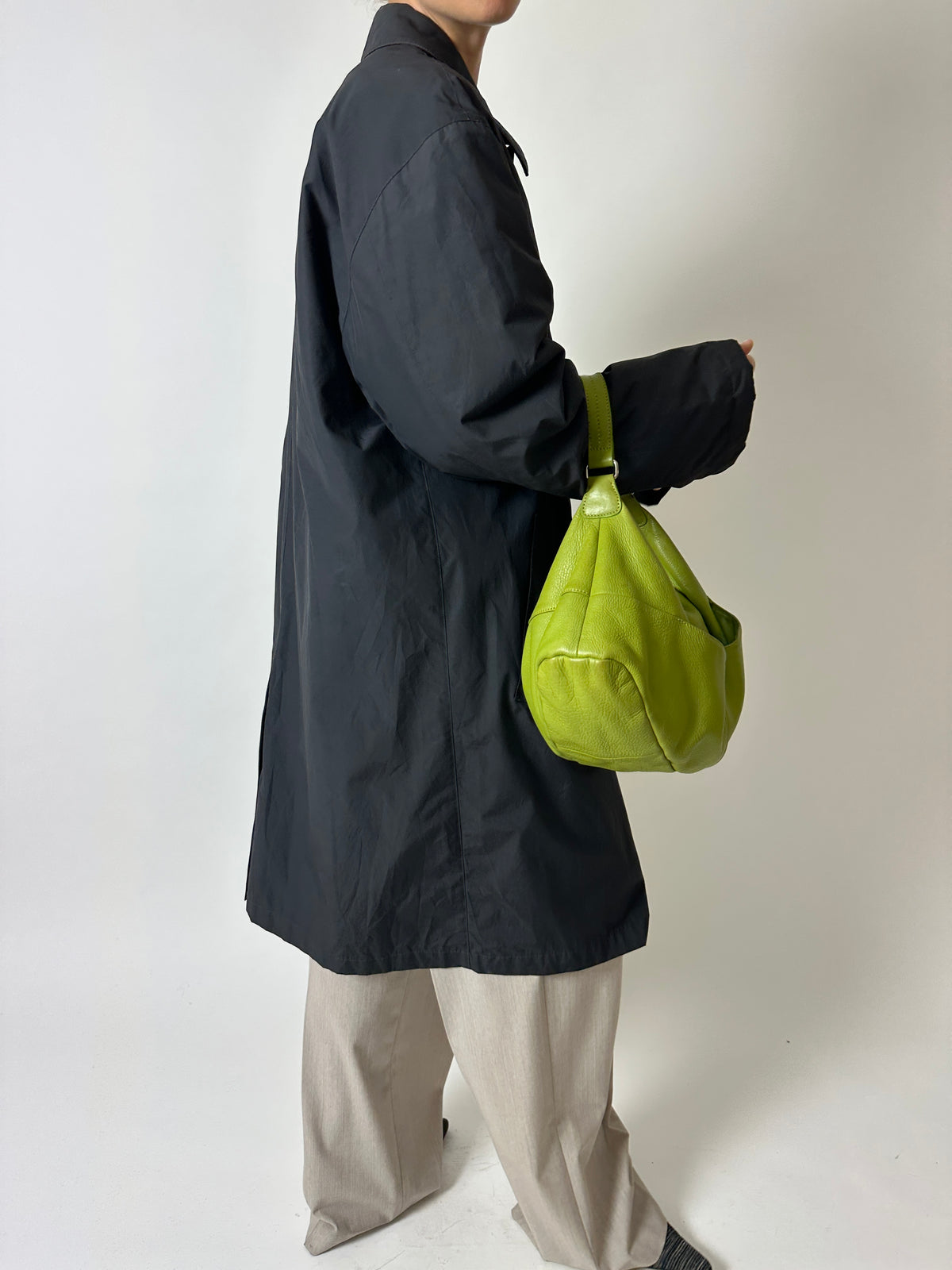 Long Mac coat | Off Black