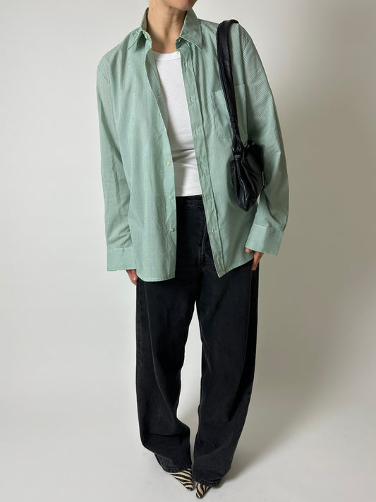 Relaxed fit striped shirt | Green / White