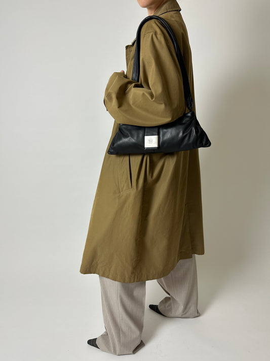 Leather baguette bag | Black
