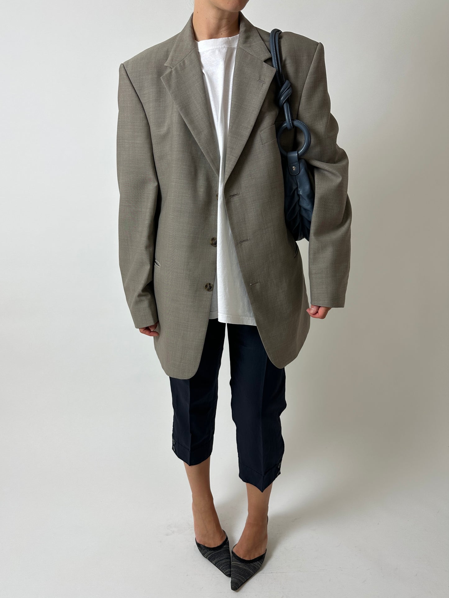 Relaxed fit blazer | Sage grey