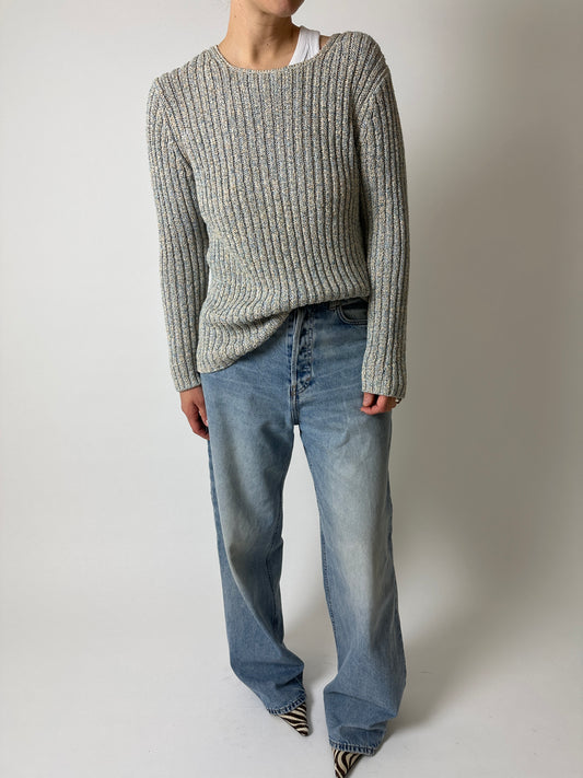 Melee sweater | Ecru / Light Blue