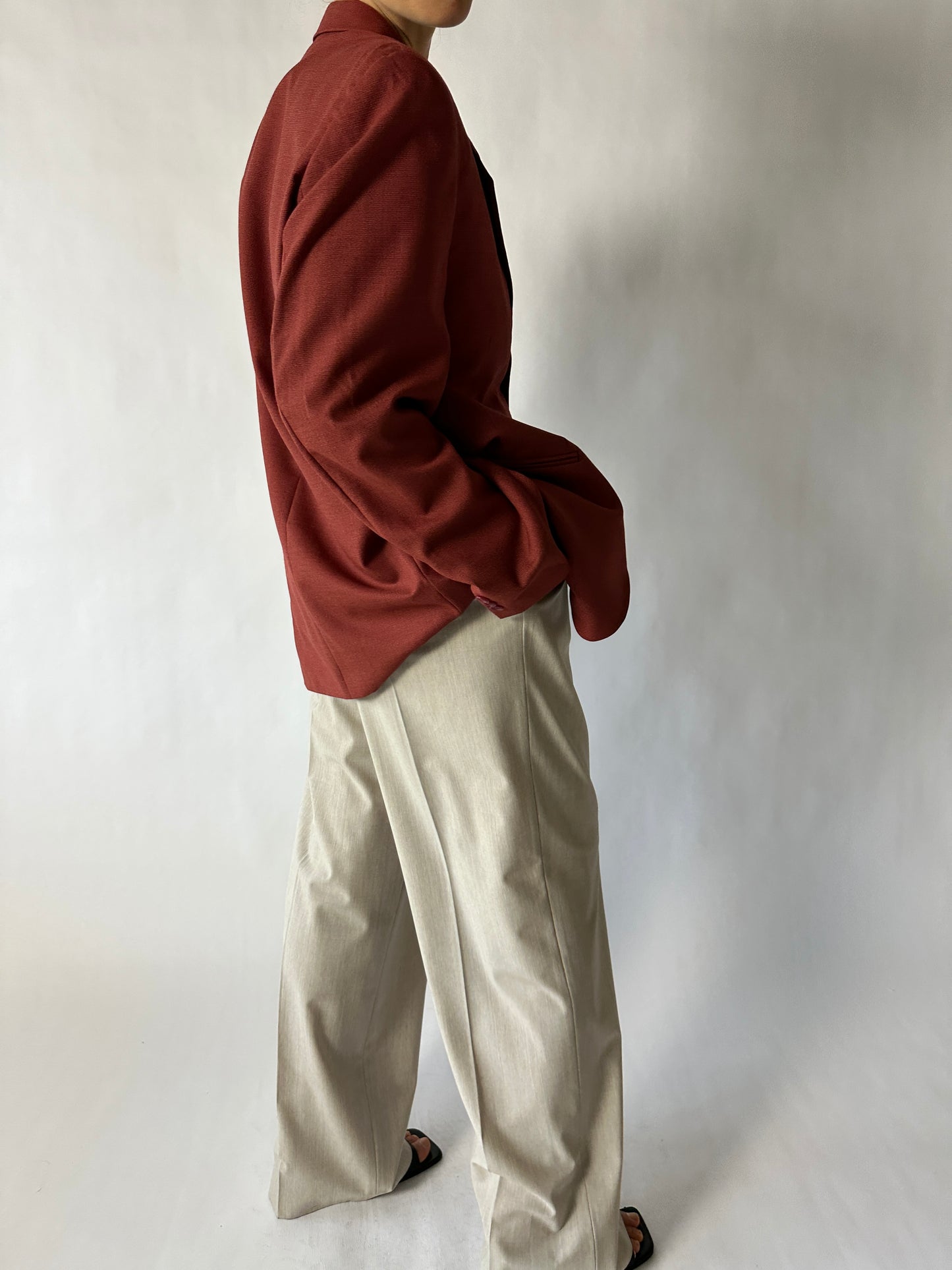 Oversized blazer woven | Dark red