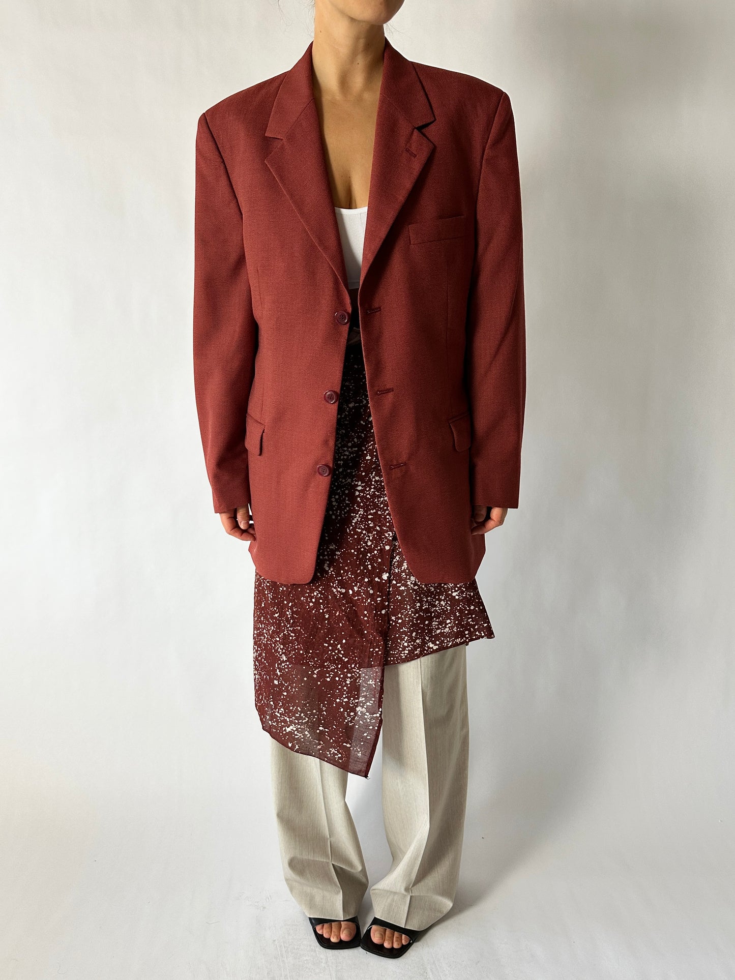 Pareo printed scarf | Rust