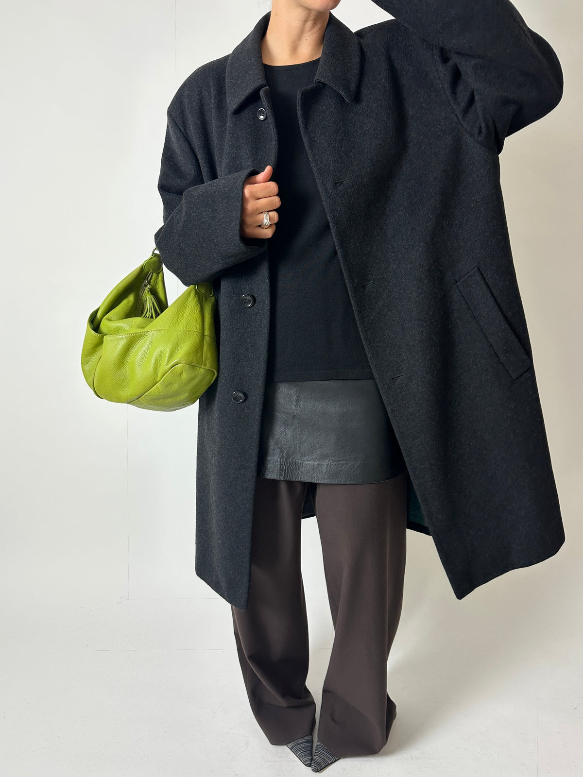 Oversized wool coat | Anthracite