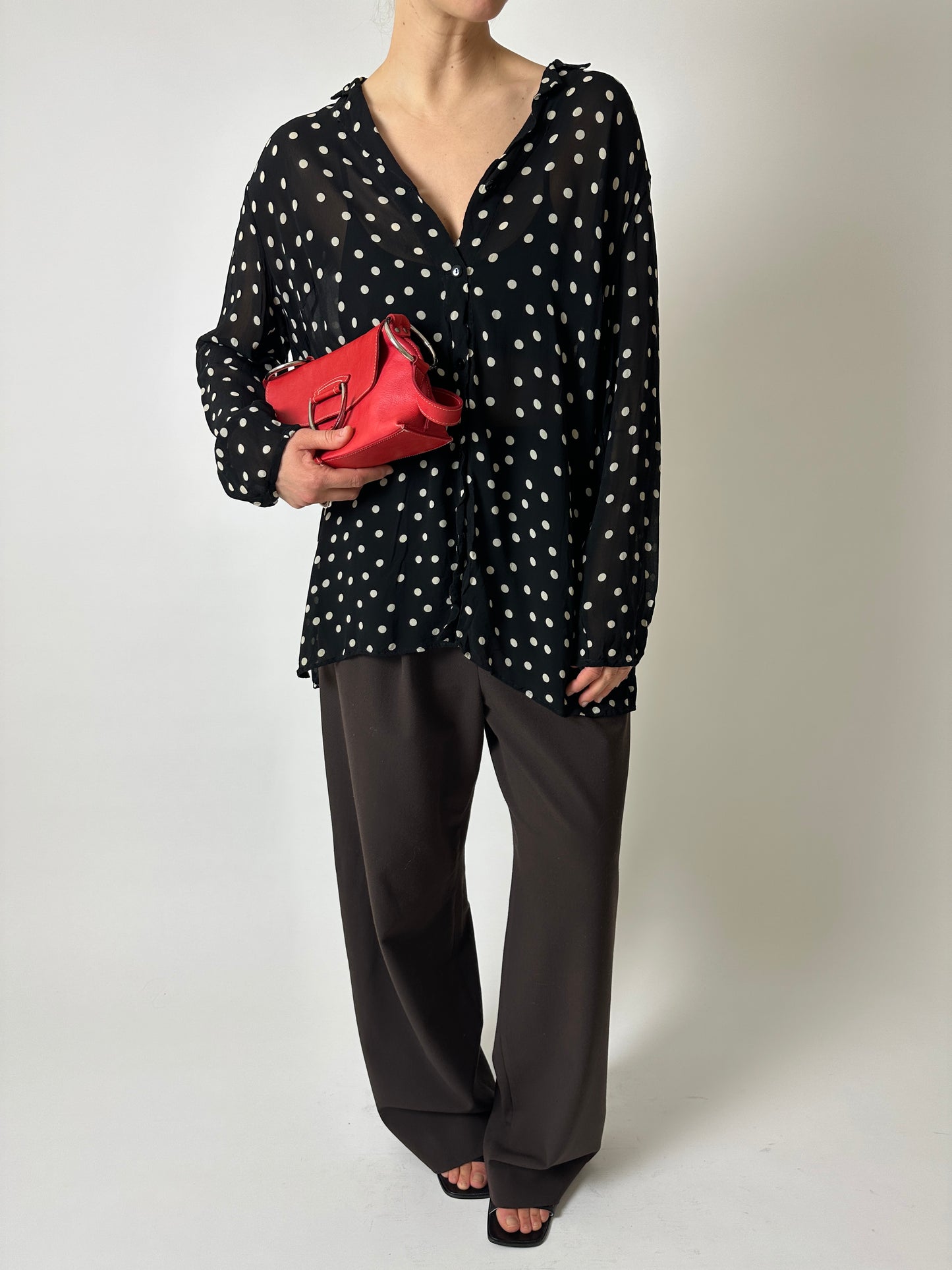 Leather shoulder bag | Bright Red