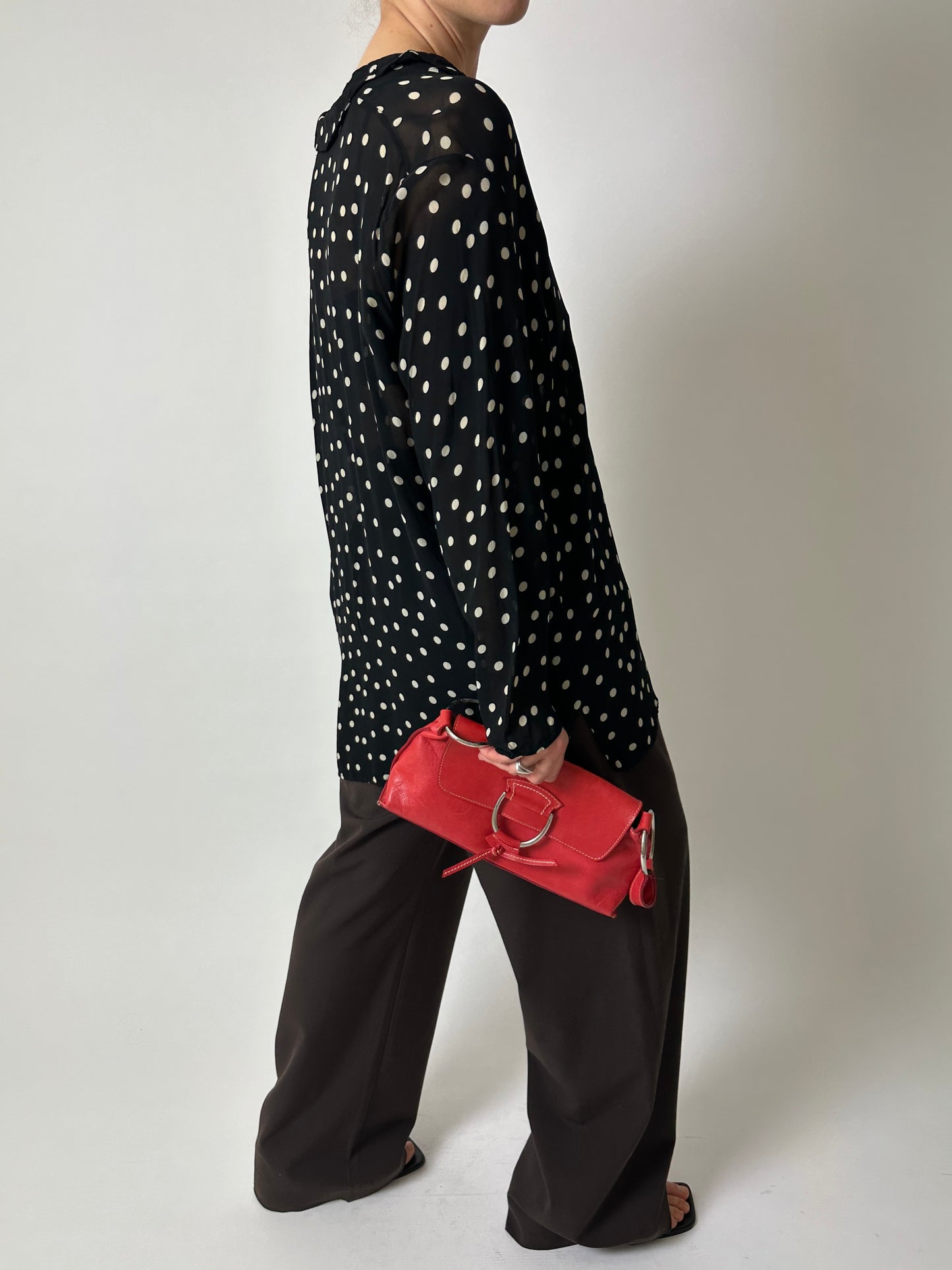 Polka dot blouse | Black / White