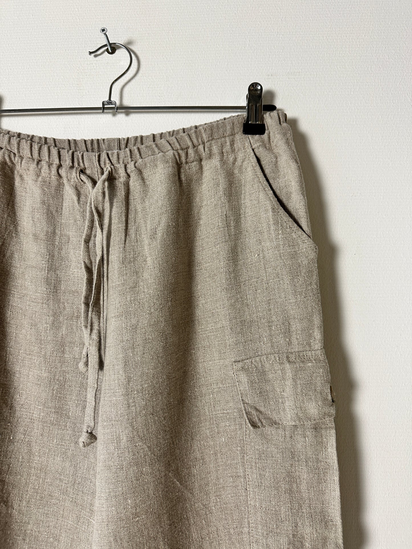 Linen wide leg trousers | Stone