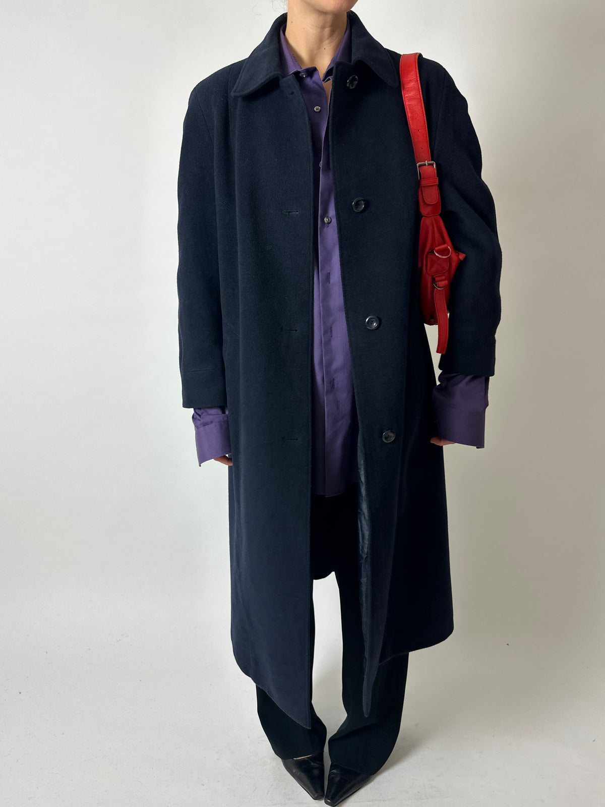 Long wool coat | Dark Blue