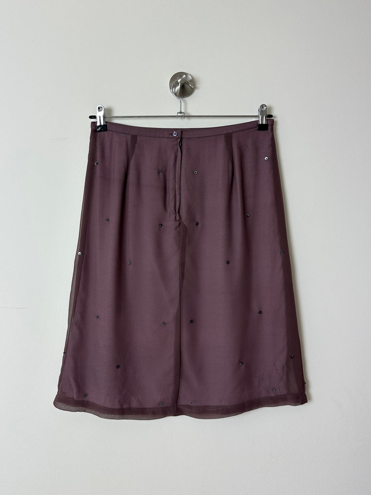 Sheer midi skirt | Mauve