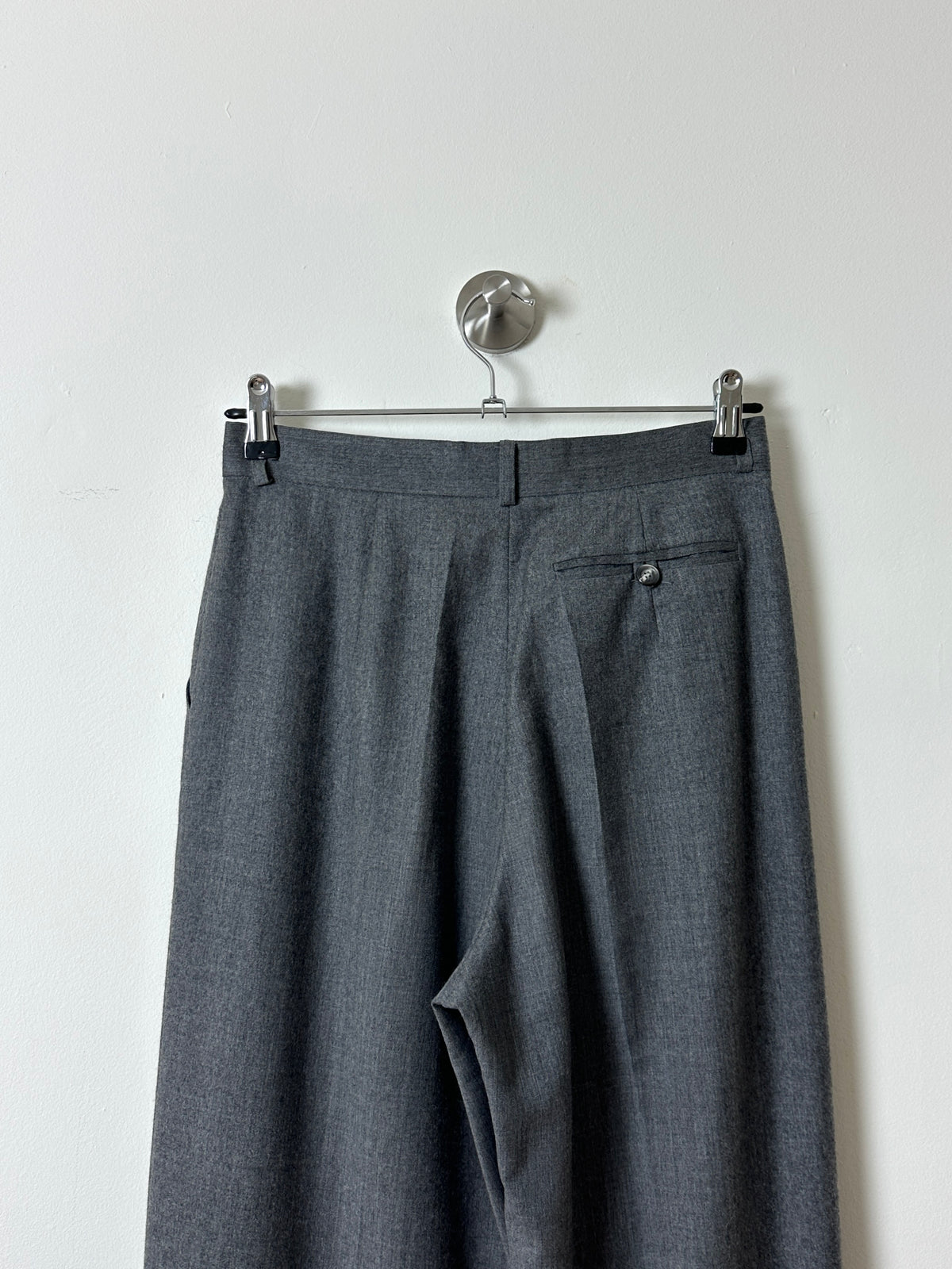 Wool high waist trousers | Grey