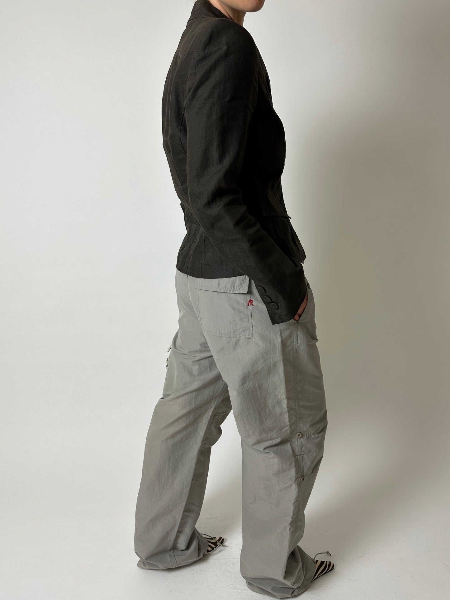 Fitted blazer | Dark brown