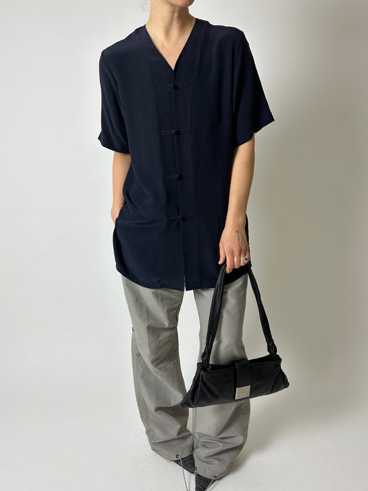 Silk blouse | Dark blue