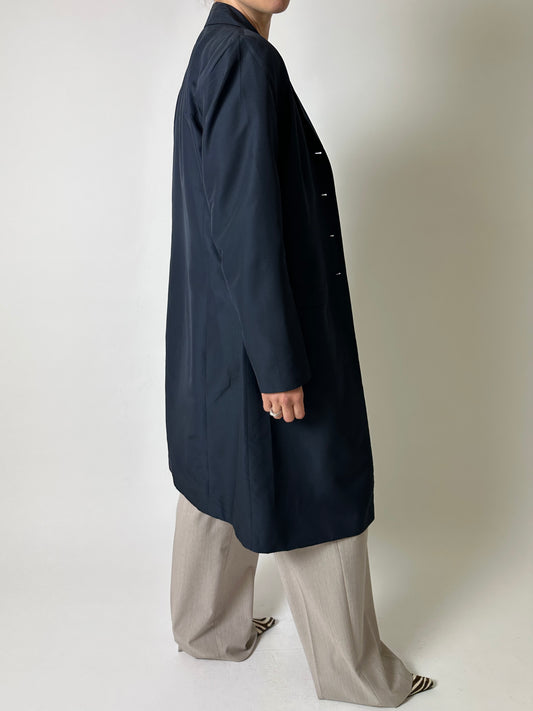 Slim long blazer | Dark blue