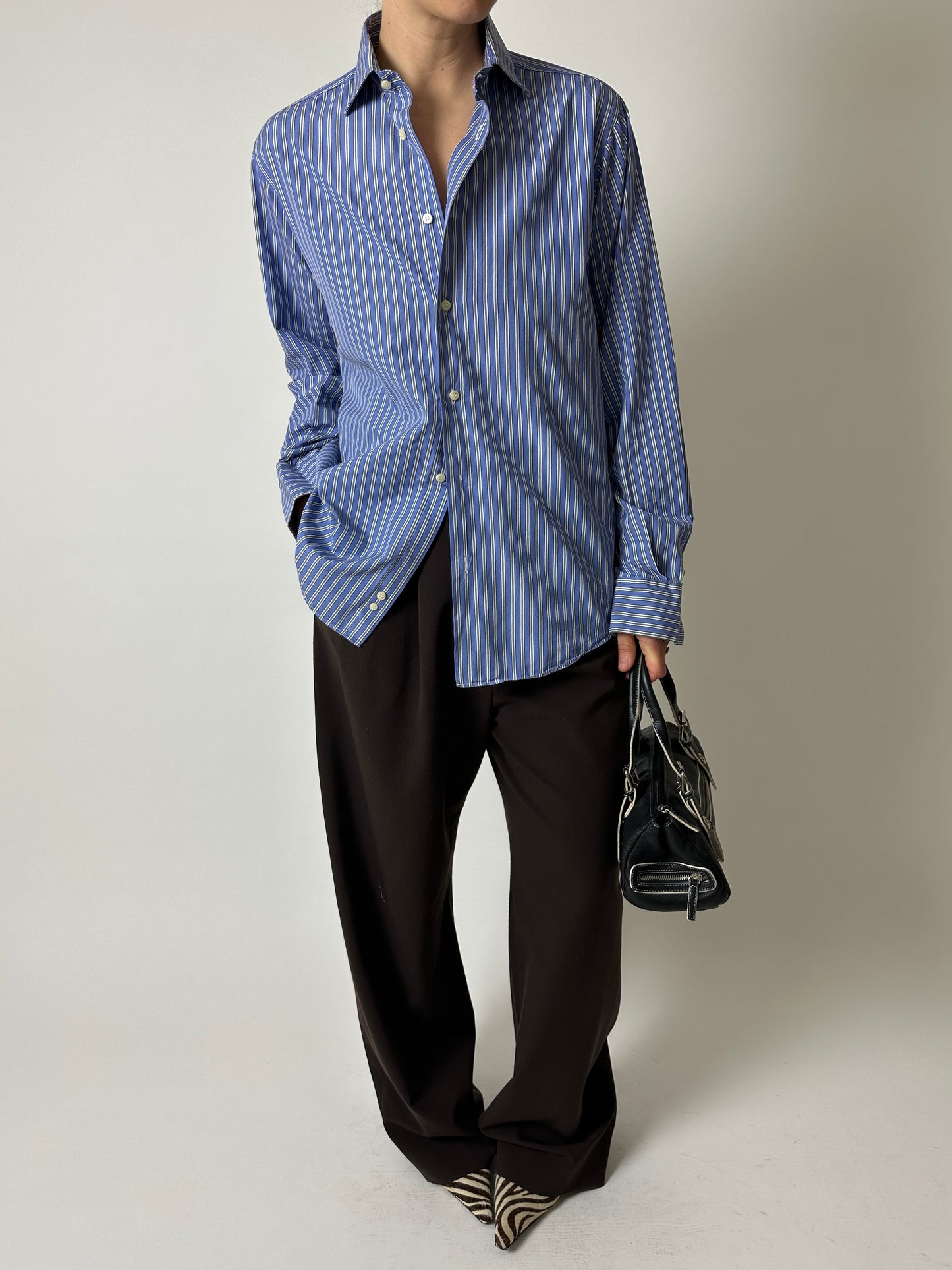 Relaxed fit striped shirt | Blue / green