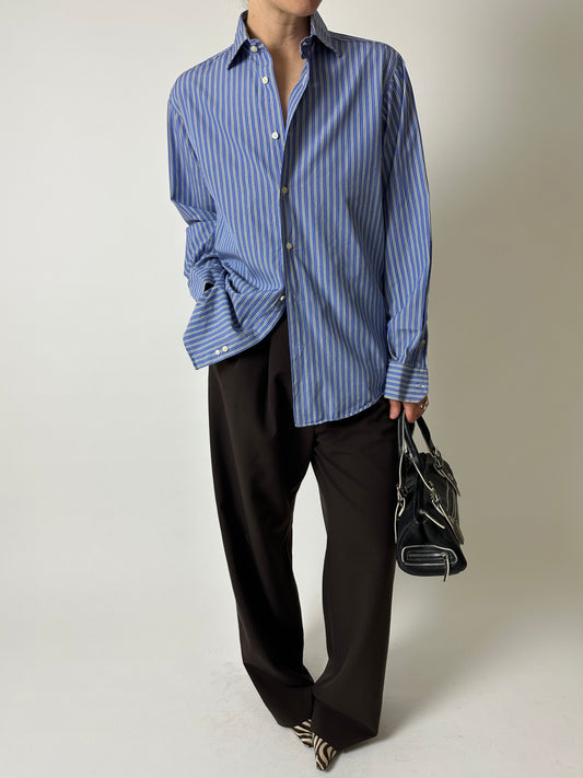 Relaxed fit striped shirt | Blue / green