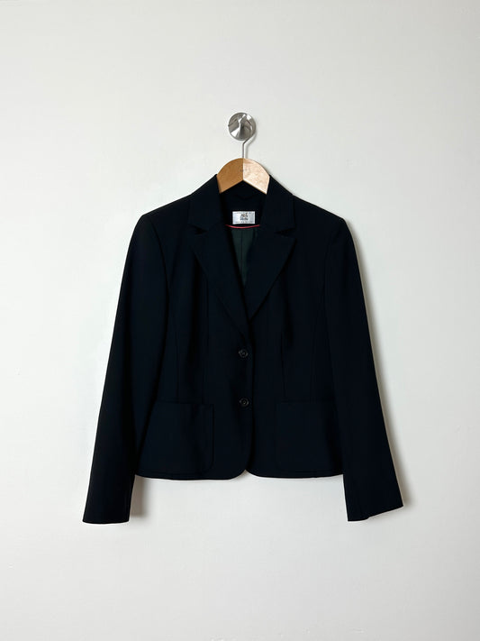 Fitted wool blend blazer | Black