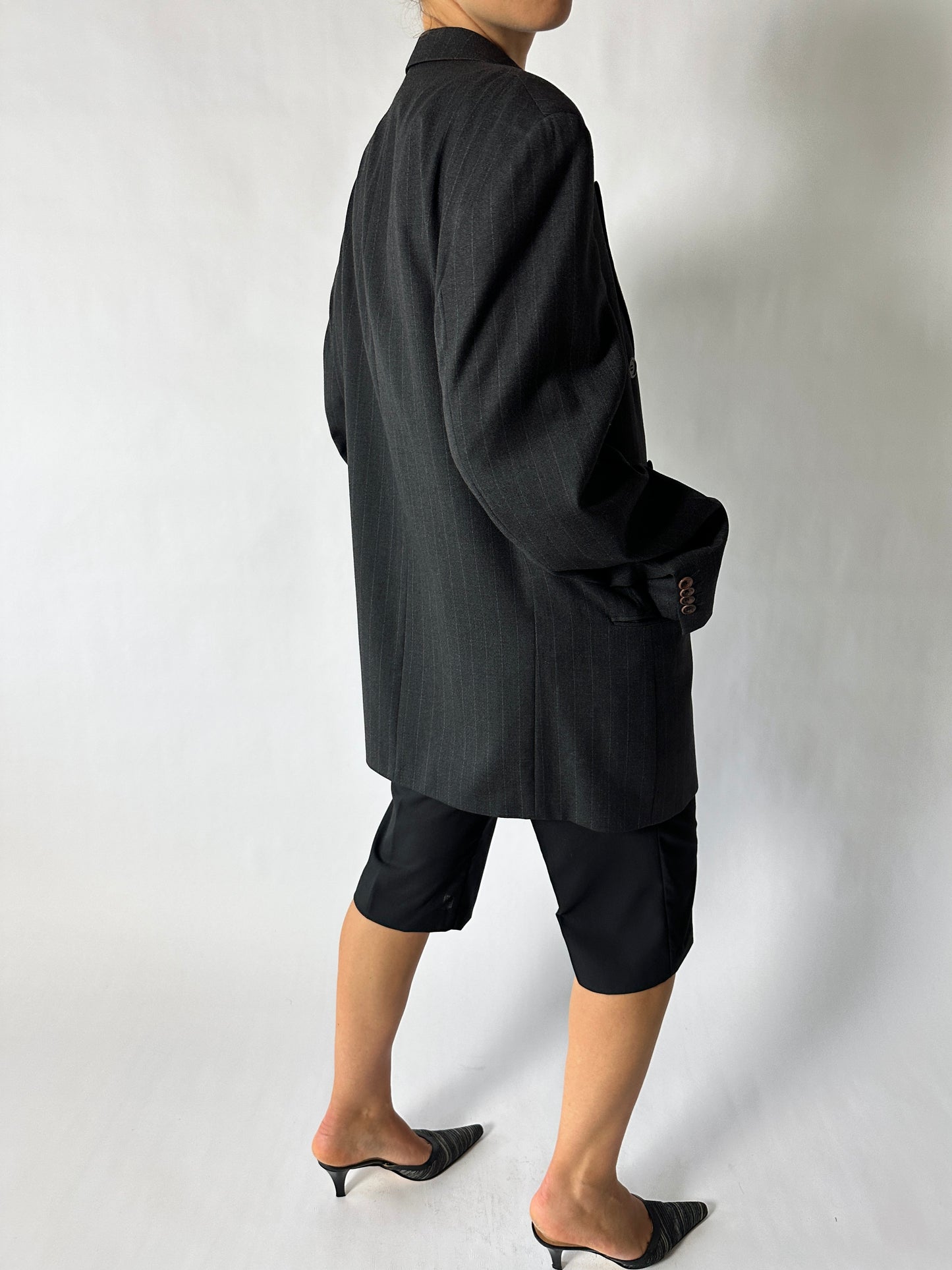 Hugo Boss pinstripe blazer | Black