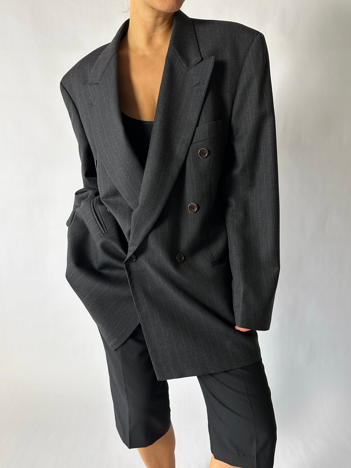 Hugo Boss pinstripe blazer | Black