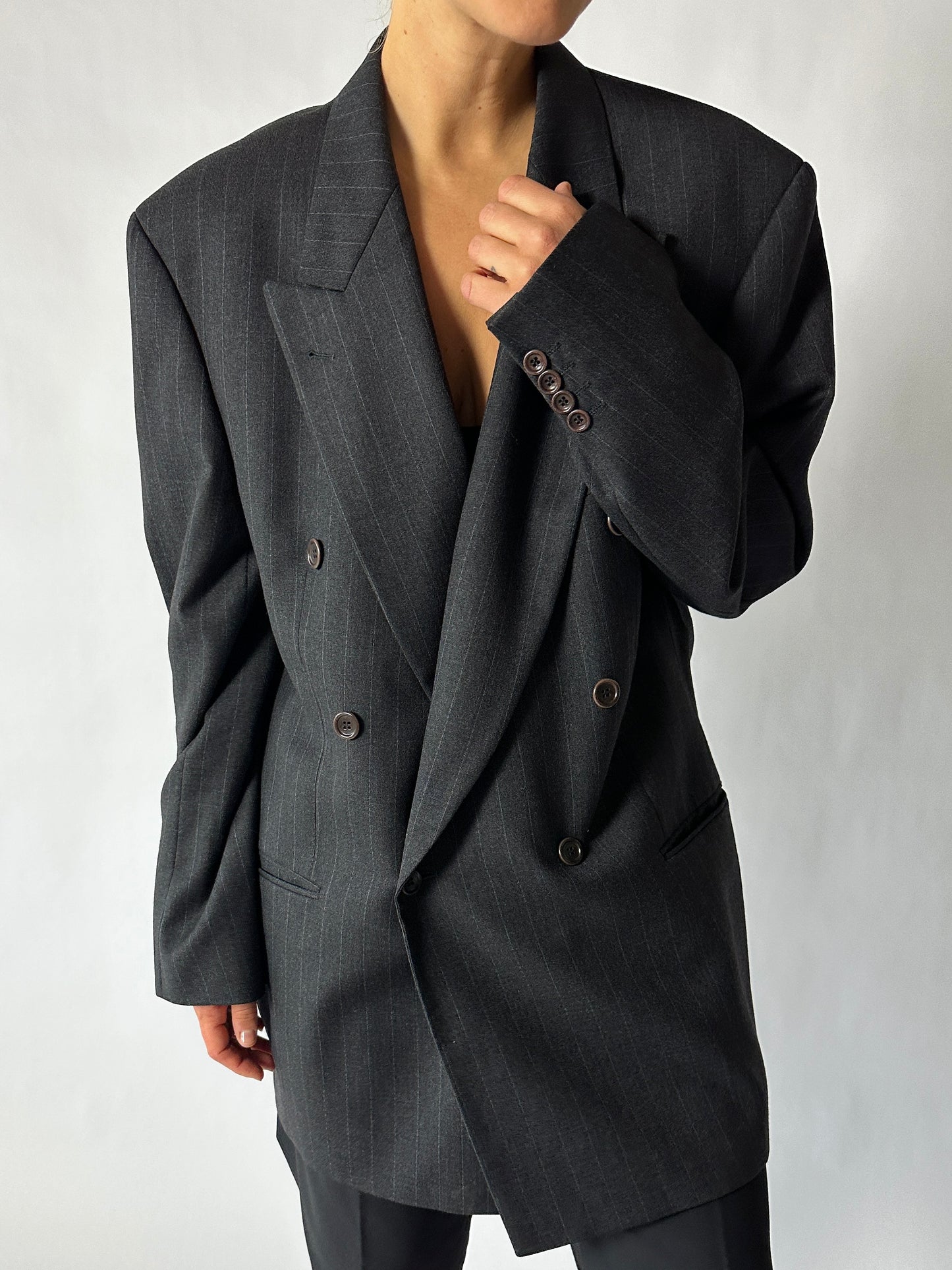 Hugo Boss pinstripe blazer | Black